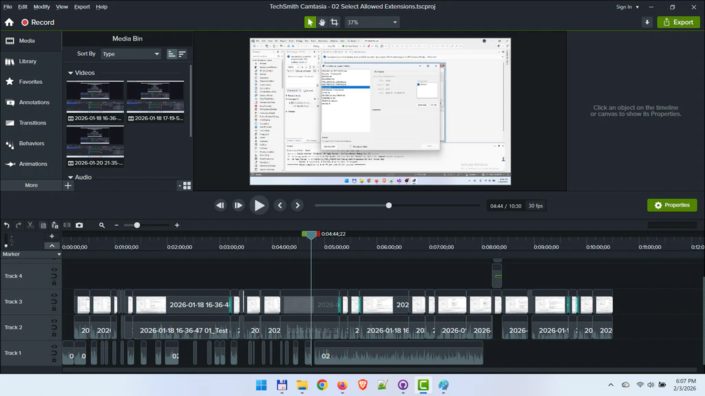chop and edit camtasia